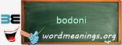 WordMeaning blackboard for bodoni